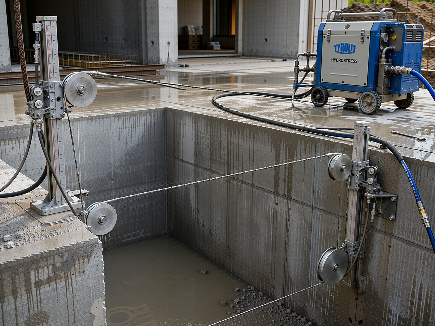 Elmas tel ile beton kesme