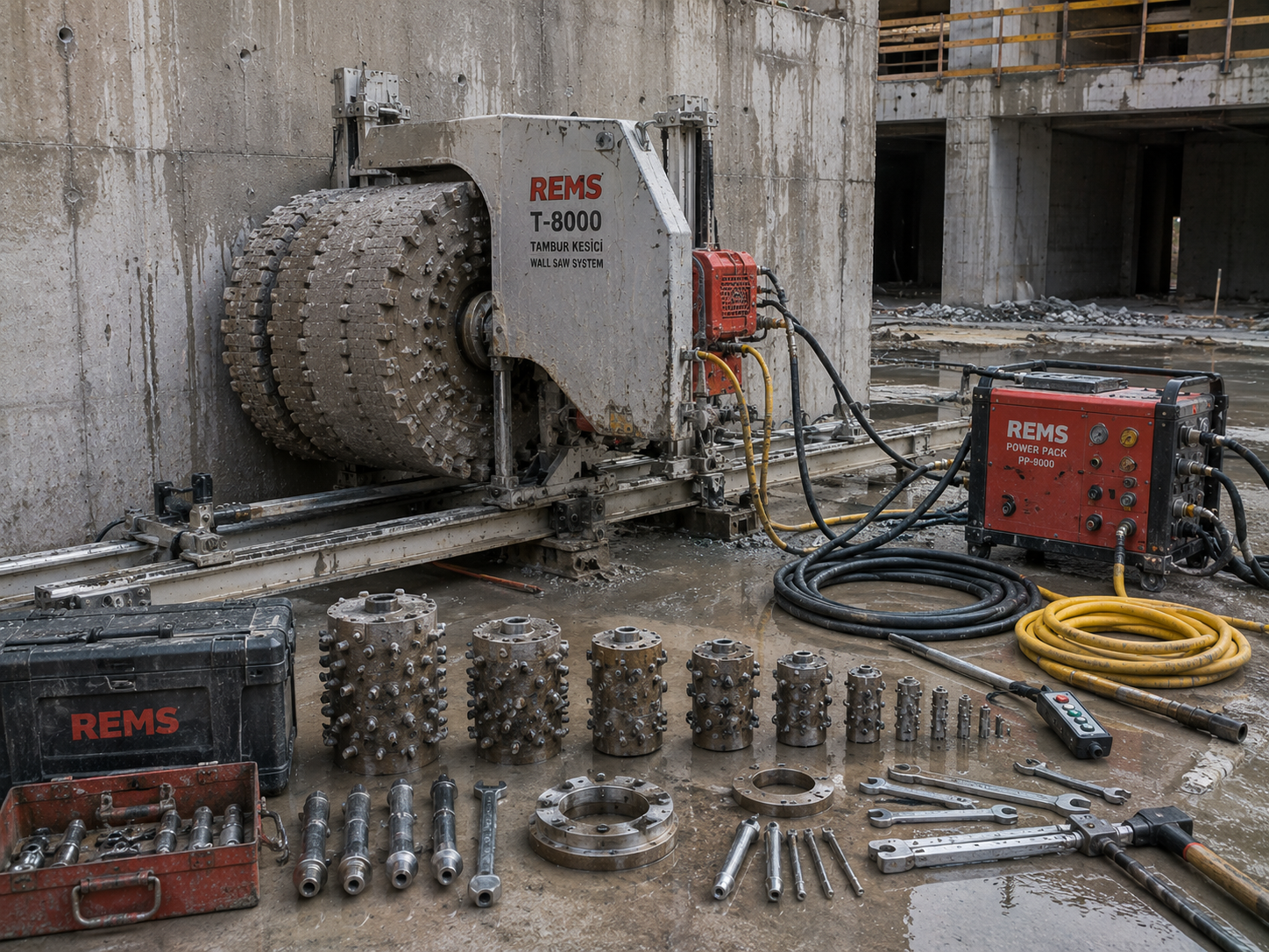 Tambur kesici ile beton aşındırma ve kesim